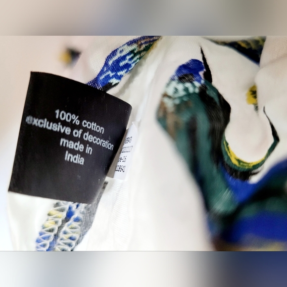 Lane Bryant Women's 100%Cotton White Bird Print Top Blouse 22/24 NEW - Picture 11 of 16